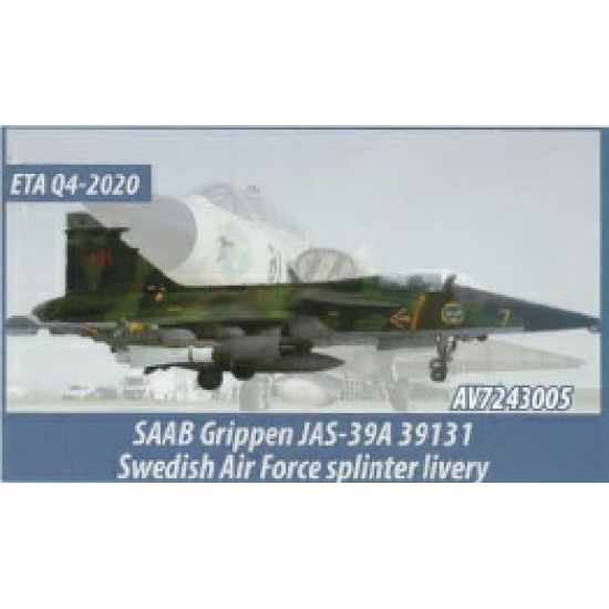 AV7243005 - 1/72 SAAB GRIPEN JAS-39A 39131 SWEDISH AIR FORCE SPLINTER